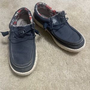 Hey Dude Men's Dark Blue Loafers with Floral Lining